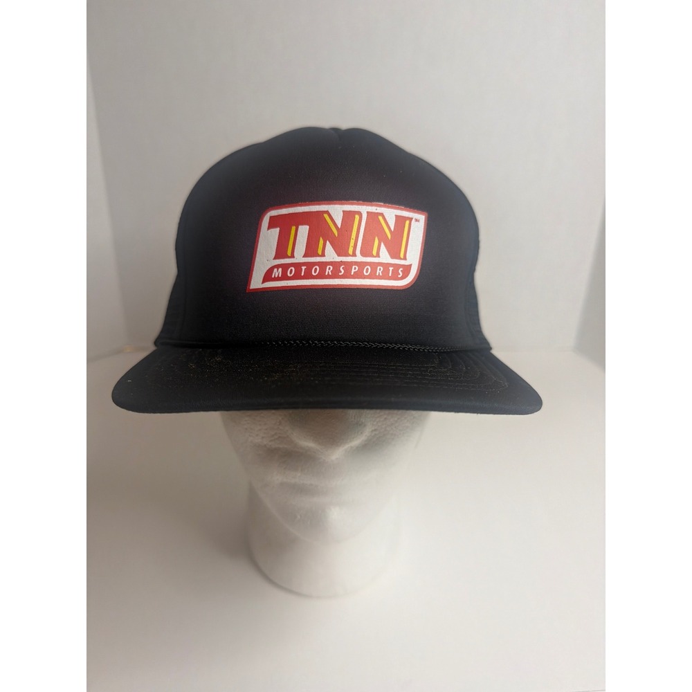 TNN Motorsports Trucker Hat Mega Cap Black Mesh Snapback Racing‎ Vintage Style